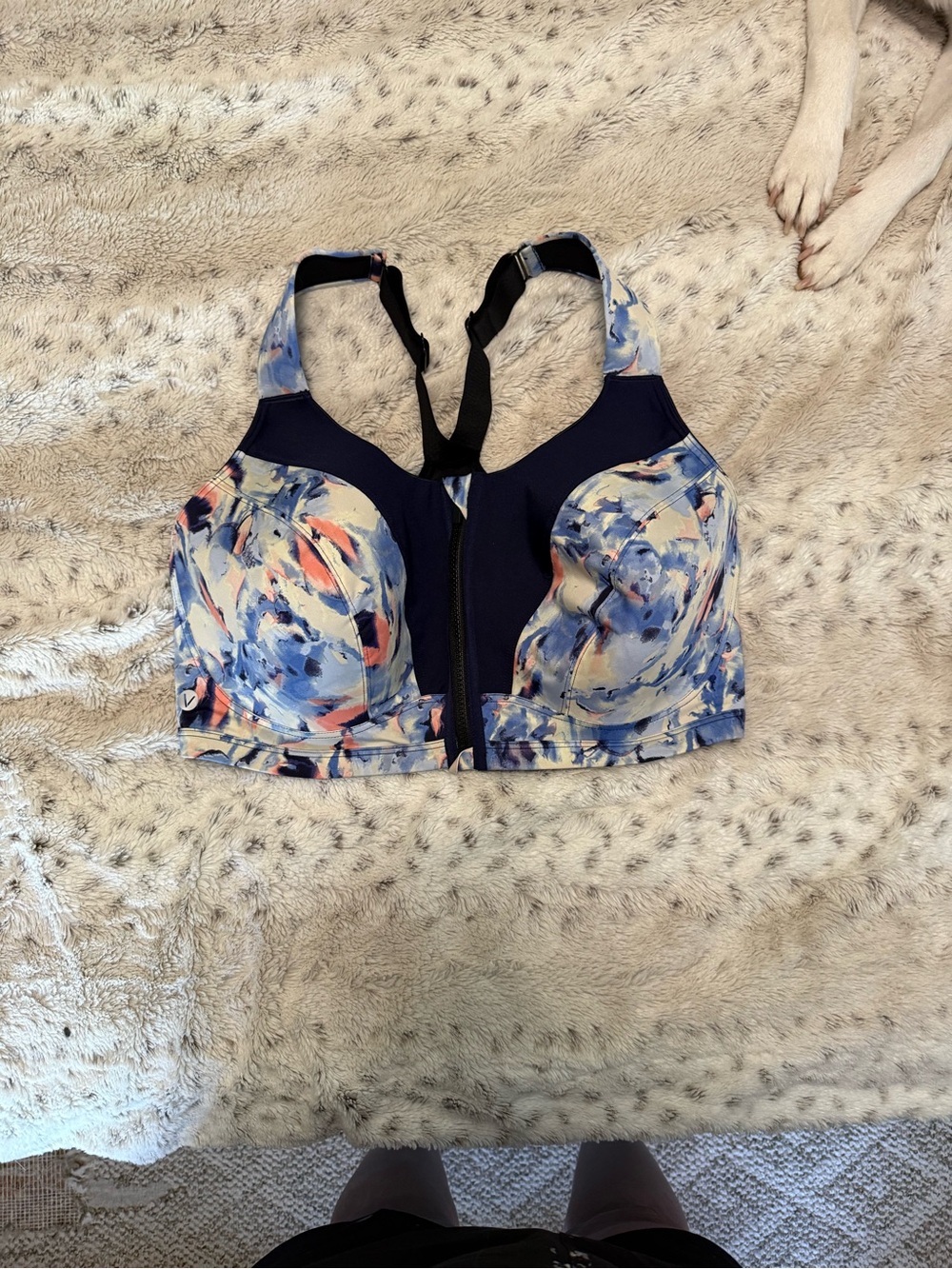 40H Cacique Max Support High-Impact Zip-Front Underwire Sports Bra